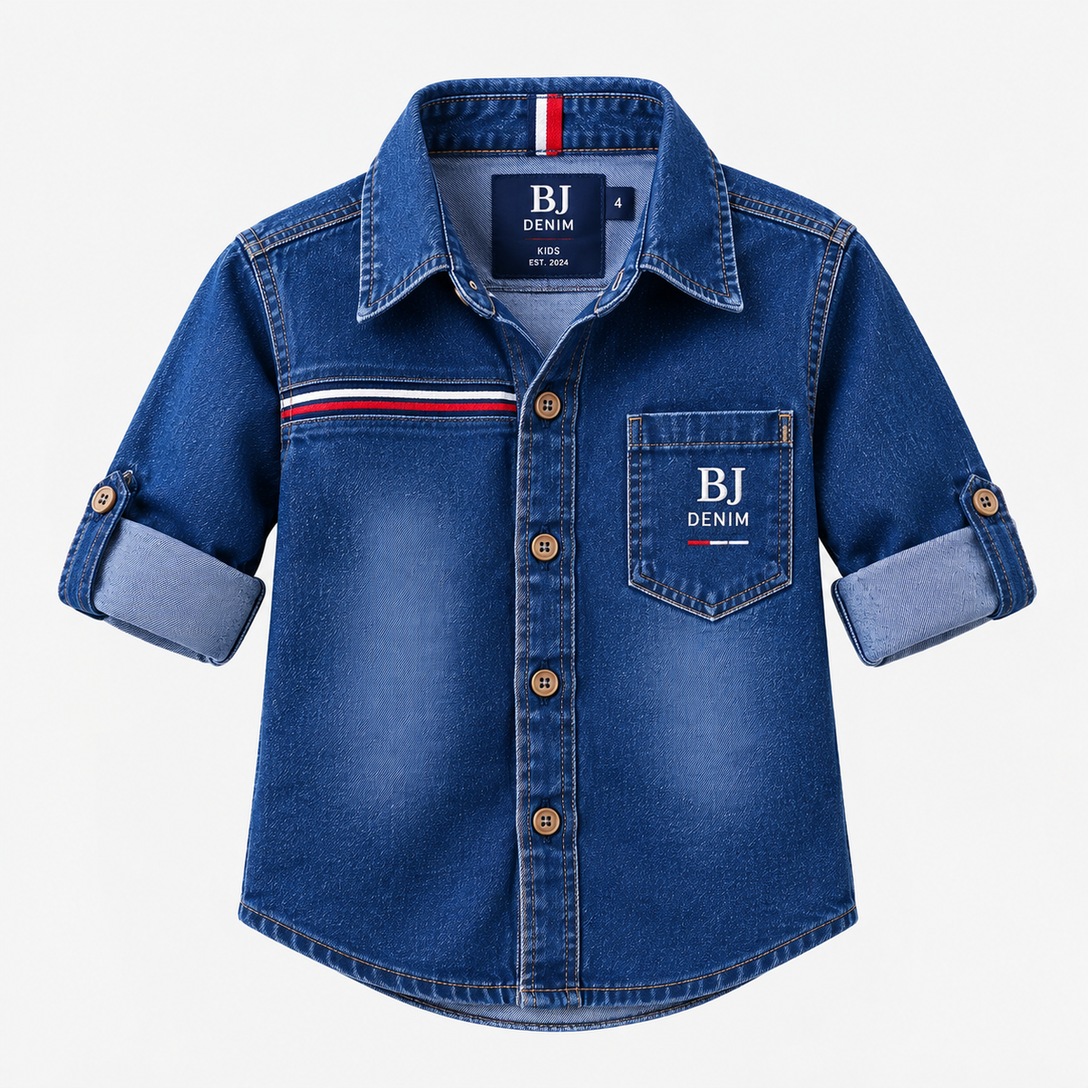 BJ Denim Stylish Blue Kids Denim Shirt