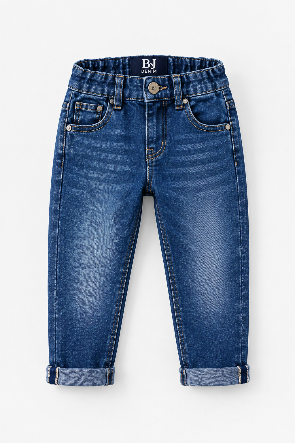 BJ Denim Classic Cuffed Blue Kids Jeans