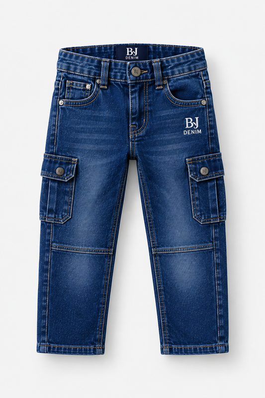 BJ Denim Premium Cargo Blue Kids Jeans