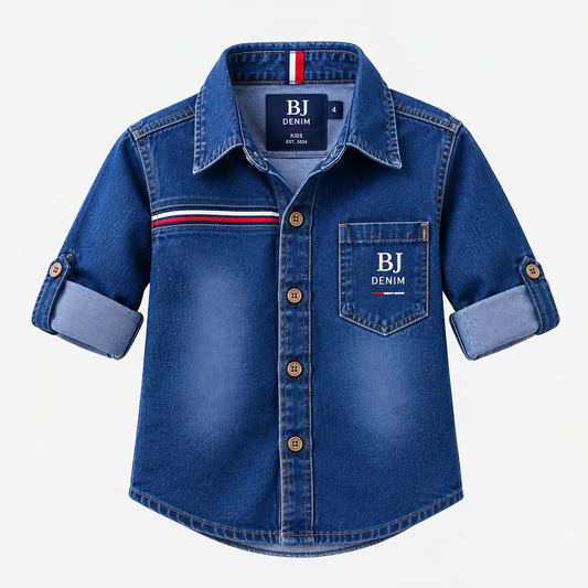 BJ Denim Stylish Blue Kids Denim Shirt