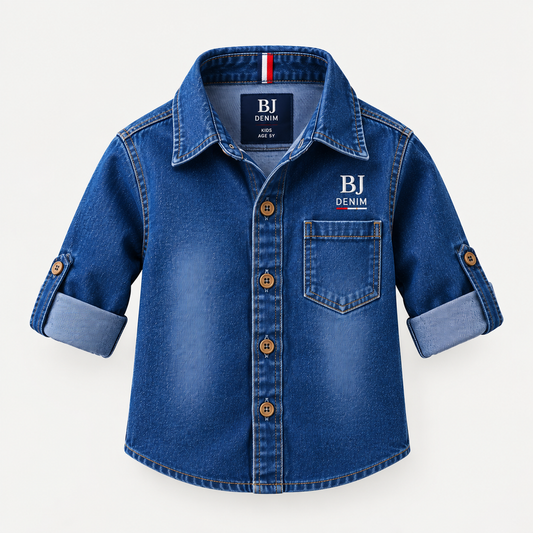 BJ Denim Classic Blue Kids Denim Shirt